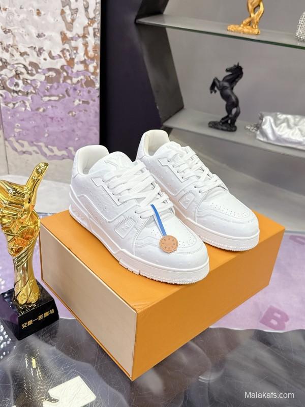 Louis Vuitton LV Trainer Maxi Sneakers Series with Ostrich Pattern - AS00400