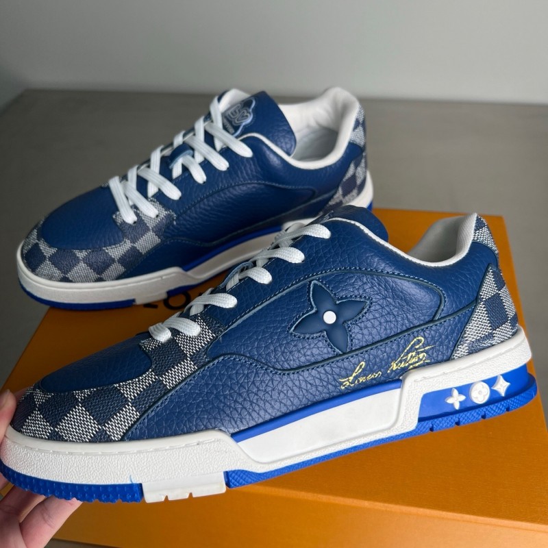 Louis Vuitton 2025 SS Replica Luxury Sneakers with Signature Logo and Dual-Color TPU Sole - YC