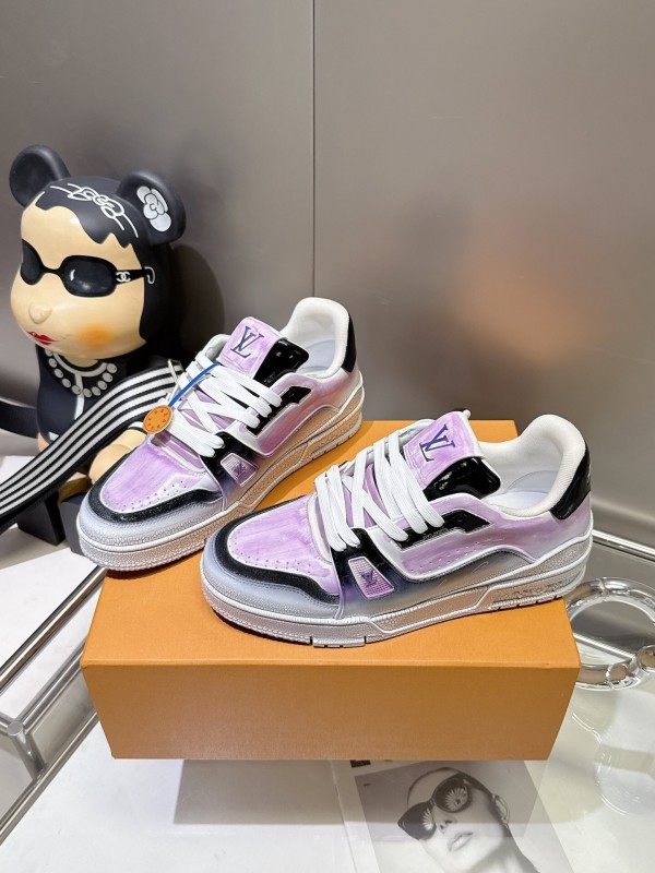 Louis Vuitton Trainer Basketball Series Cracked Ice Glue Process Sneakers - LY00490