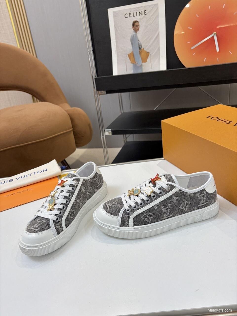 Louis Vuitton Lagoon Series Denim Sneakers with Monogram Embossing - AS00300