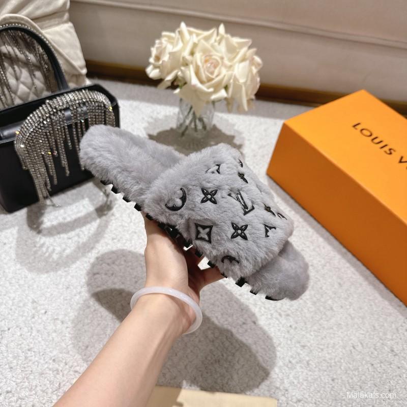 Lv 2025 SS Wool Lazy Slippers - LY00240