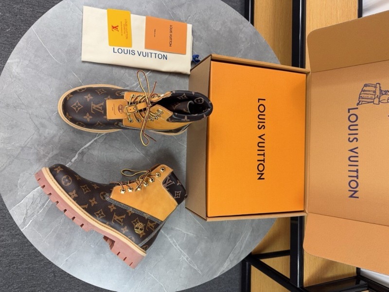 Timberland x LV Monogram Ankle Boots Waterproof Suede Leather - LY00380