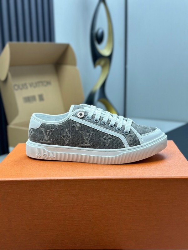 Louis Vuitton Time Out Series Monogram Animal Print Casual White Sneakers - Time Out