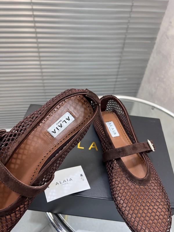 ALAIA 2025/SS New Color Mesh Flat Sandals Single Shoes - KFY00270