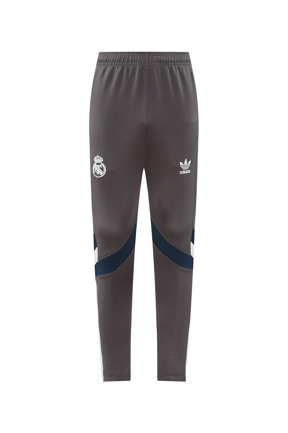 25/26 Real Madrid Light Grey Full Zipper Jacket+Long Pants