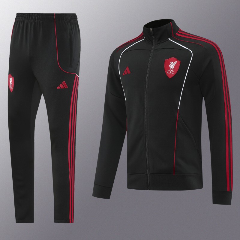 25/26 Liverpool FC Black  Full zipper Jacket Tracksuit+ long pants