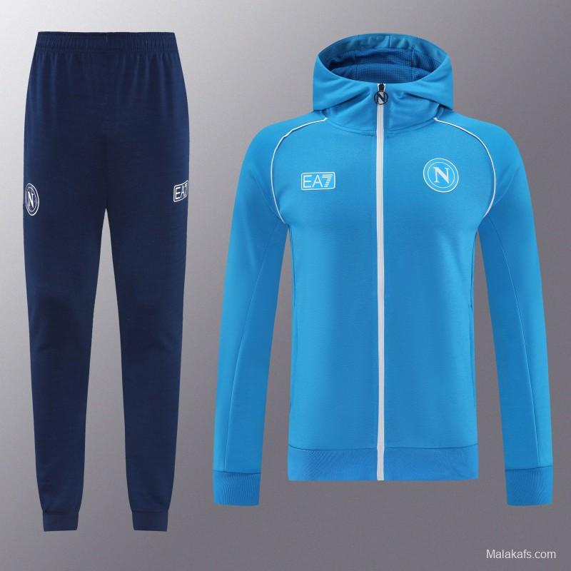 25/26  Napoli Sky Blue  Full zipper Jacket Tracksuit+ long pants
