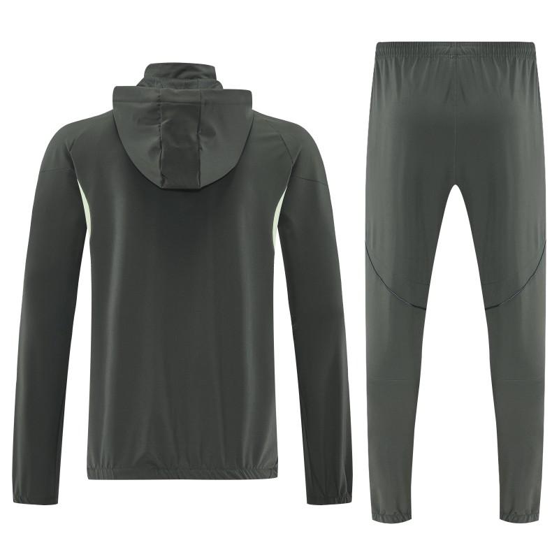 25/26 Real Madrid Dark Grey Green Full zipper Jacket Tracksuit+ long pants