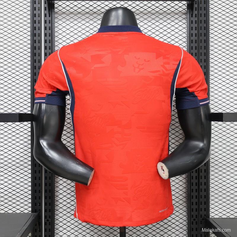 2026 Player Version England Red with Abstract Graphic Pattern Jersey