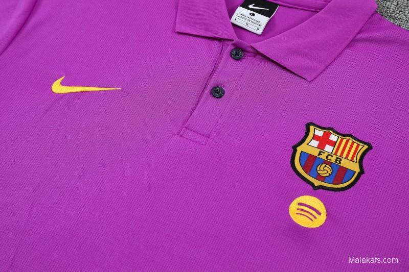 26/27 Barcelona  Purple  Polo Training Shirt + Navy Blue Long Pants Tracksuit