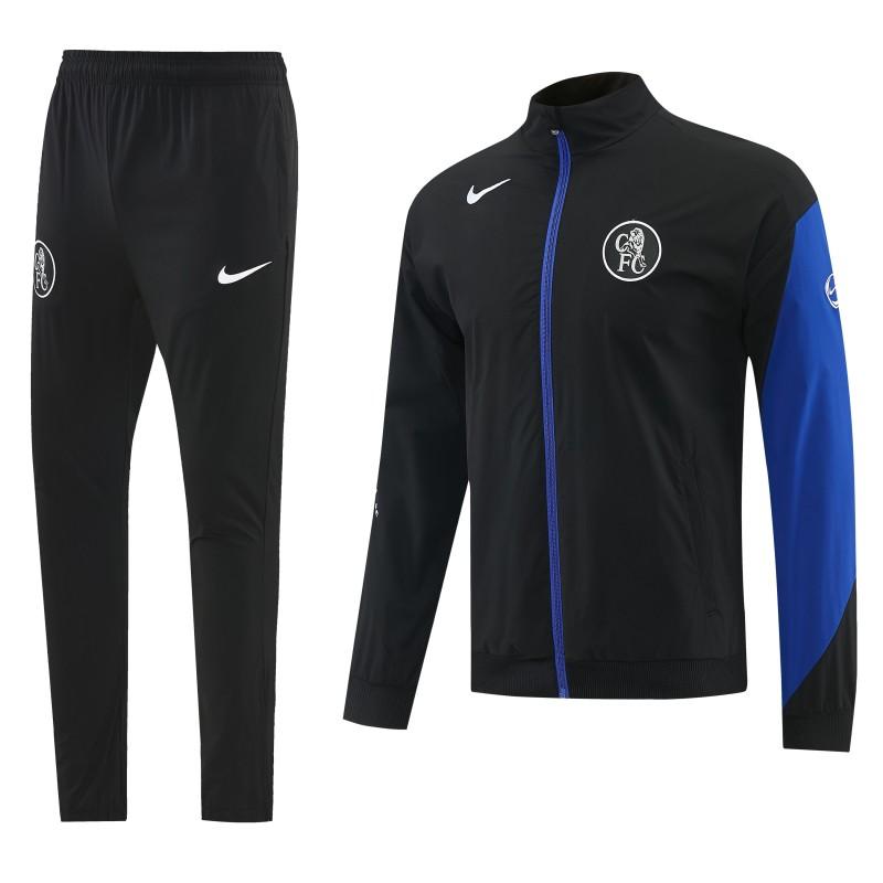 26/27 Chelsea Black Full Zipper Hooded Jacket Tracksuit + Long Pants
