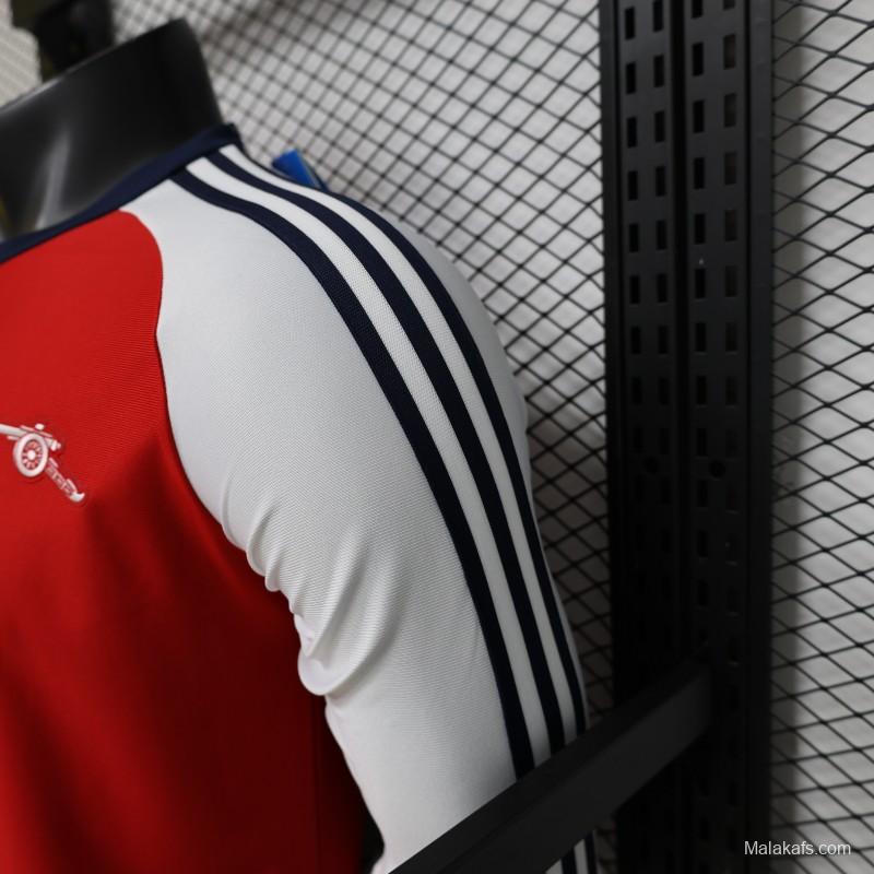 Player Version 2026  Arsenal x Adidas Originals Retro Red with White Long Sleeve Raglan Home Jersey