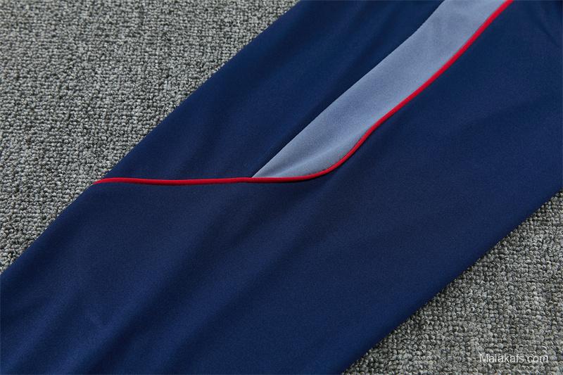 2026 England Grey Half Zipper Jacket Tracksuit + Navy  Blue Long Pants (Nike)