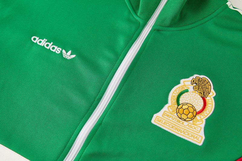2026/27 Mexico  Green & Red Retro Full Zipper Jacket Tracksuit + Long Pants (Adidas Originals)