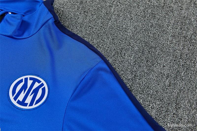 2026 Inter Milan Royal Blue Half  Zipper Jacket Tracksuit + Long Pants (Nike)