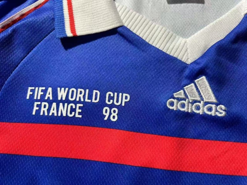 Retro Kids 1998 France Home Long Sleeve Jersey