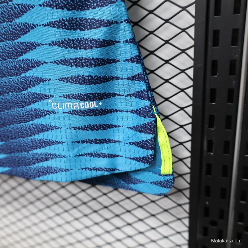 Player Version 2026 Womens Colombia Away Blue with Wave Diamond Pattern Jersey