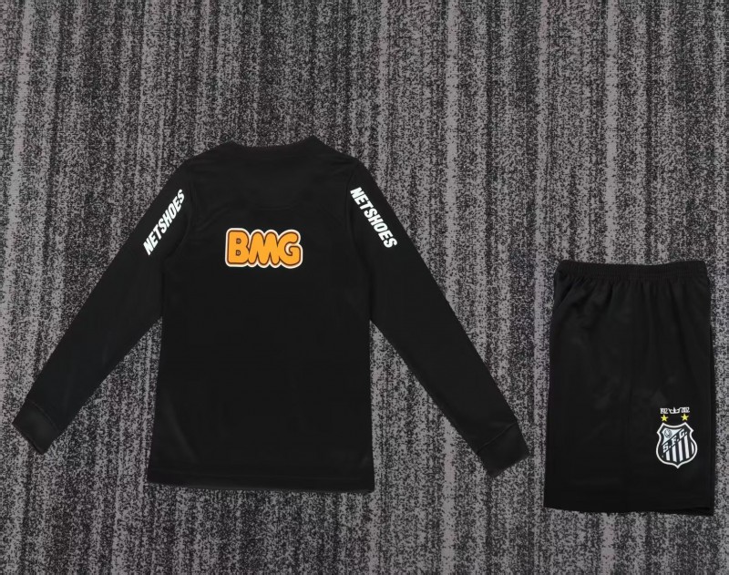 Retro Kids 12/13 Santos FC Black Long Sleeve Jersey