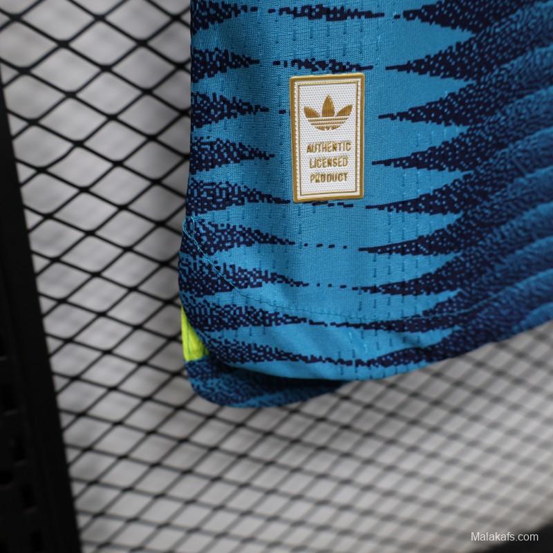 Player Version 2026 Womens Colombia Away Blue with Wave Diamond Pattern Jersey