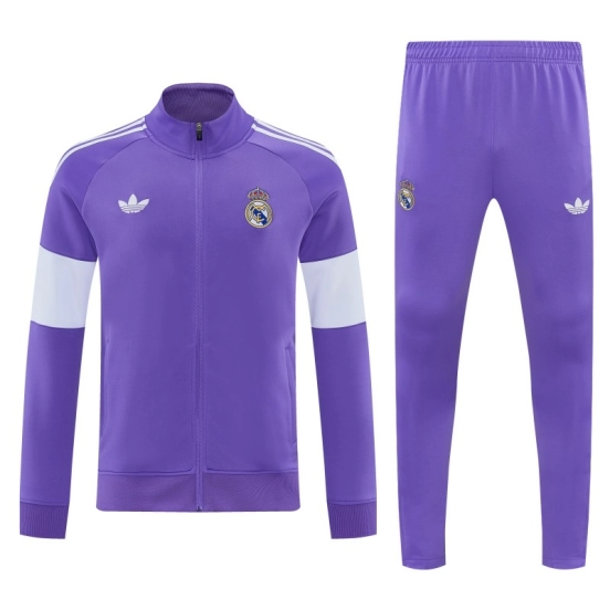 26/27 Real Madrid  Purple Full Zipper Jacket Tracksuit + Long Pants