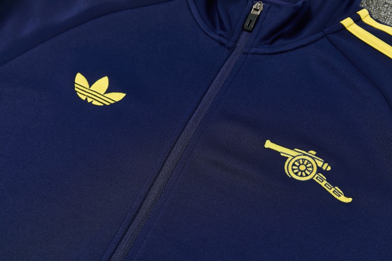 26/27 Arsenal Navy Blue & Yellow Full Zipper Jacket Tracksuit + Long Pants