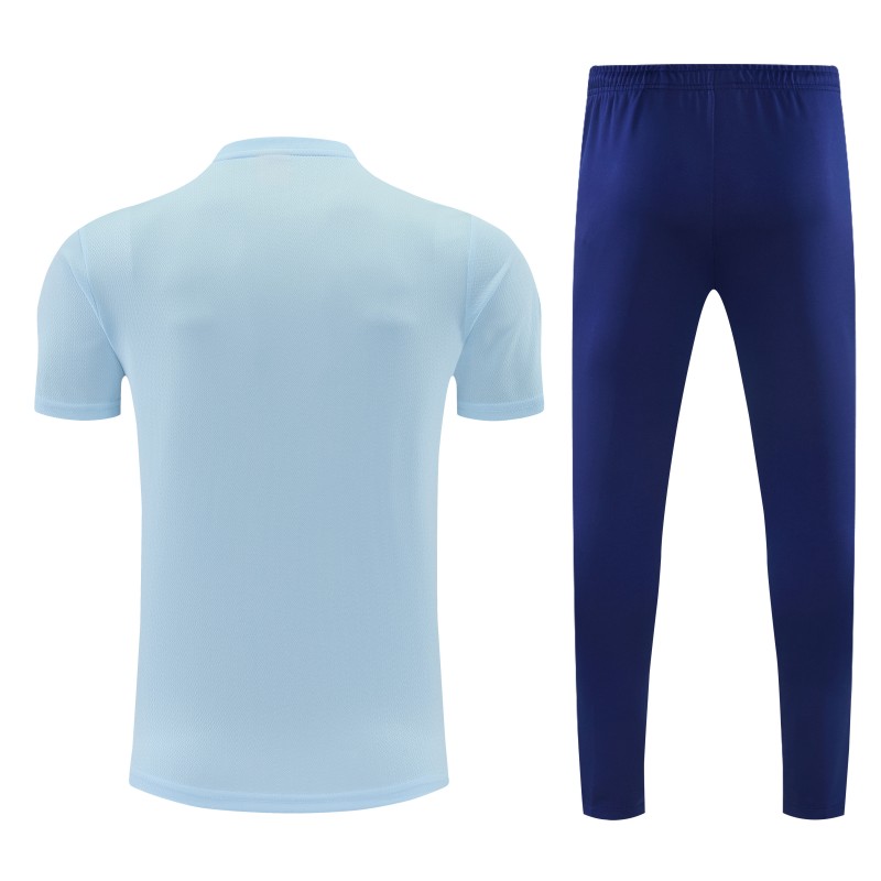 26/27 Manchester City Sky Blue Short Sleeve Tracksuit  + Long Pants (Puma King / Home)