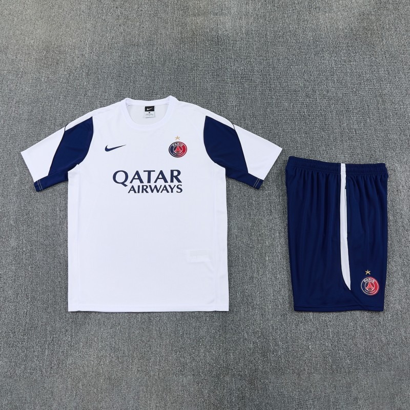 26/27 Paris Saint-Germain White Short Sleeve+Soccer Shorts