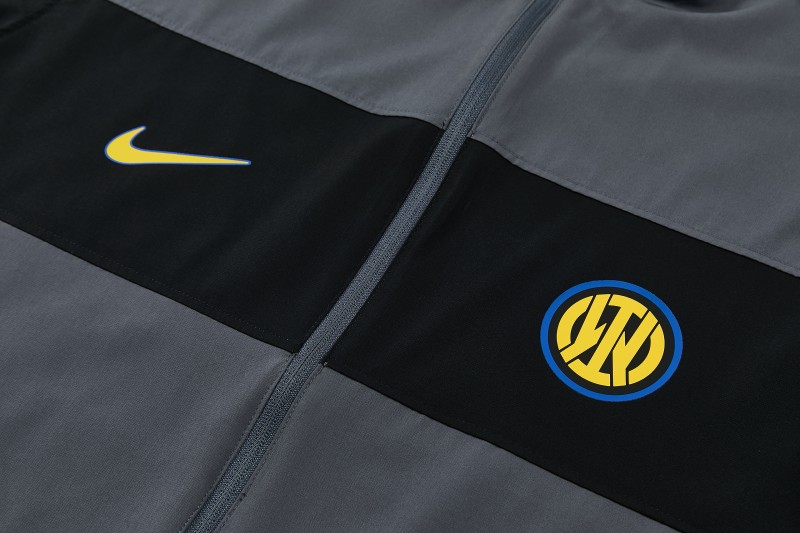 26/27 Inter Milan Grey & Black Full Zipper Jacket Tracksuit + Long Pants