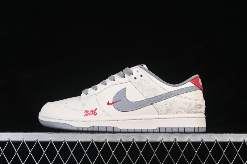 Nike SB Dunk Low Year of the Horse Chinese Style White Gray Skateboarding Shoes - FF9989-024