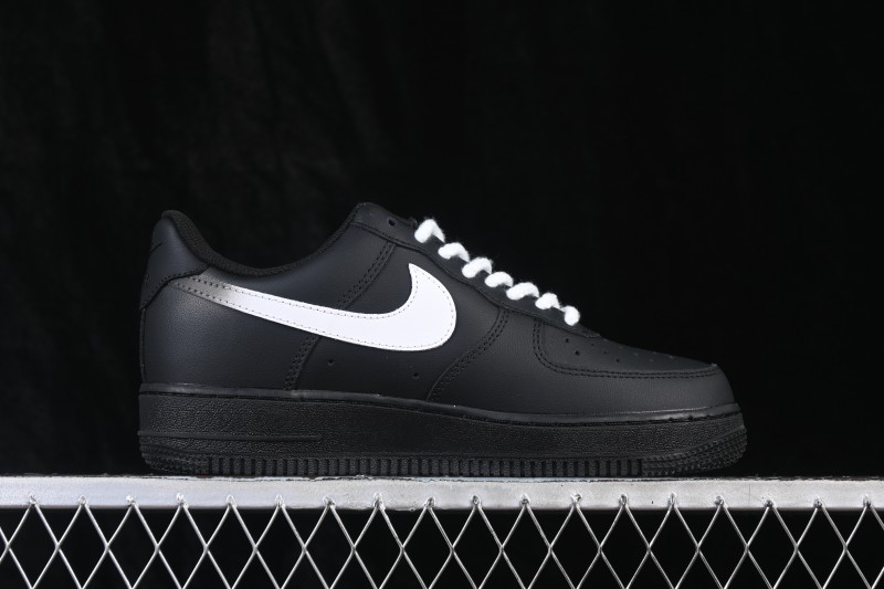 Nike Air Force 1 '07 Low Anime Theme Black and White Swoosh Sneakers - ZH0316-100