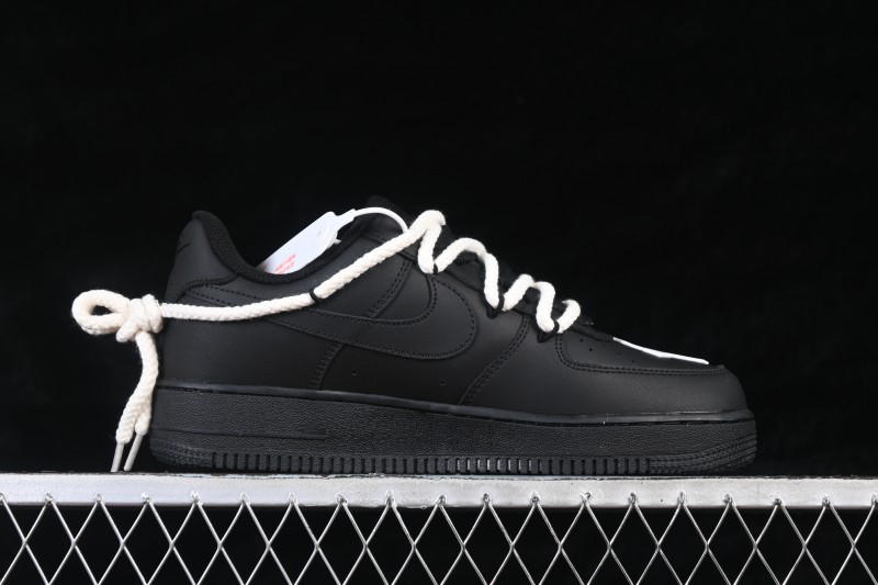 Nike Air Force 1 '07 Low Black Chrome Cross Casual Skateboarding Shoes - CW2288-111