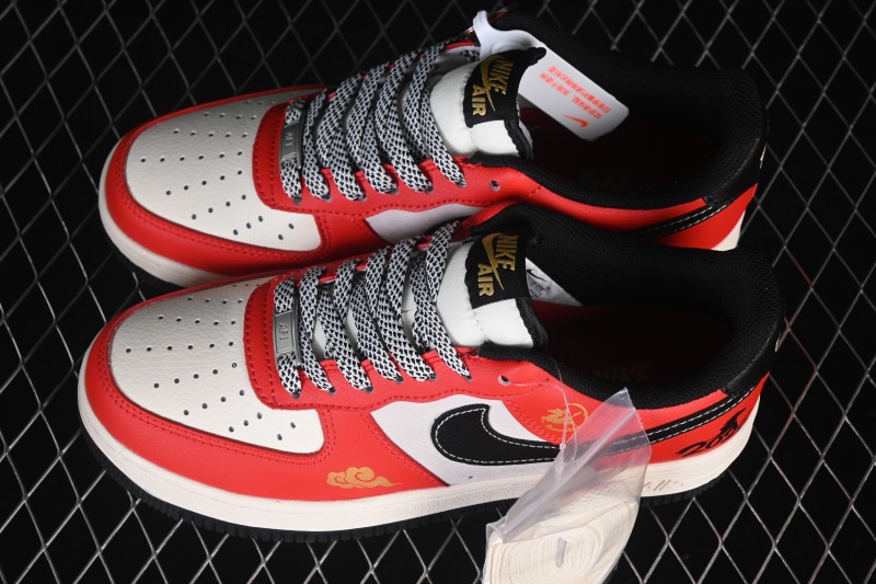 Nike Air Force 1 '07 Low Year of the Horse Limited Edition Cloud Pattern Black Red Casual Skateboarding Shoes - MZ9588-818