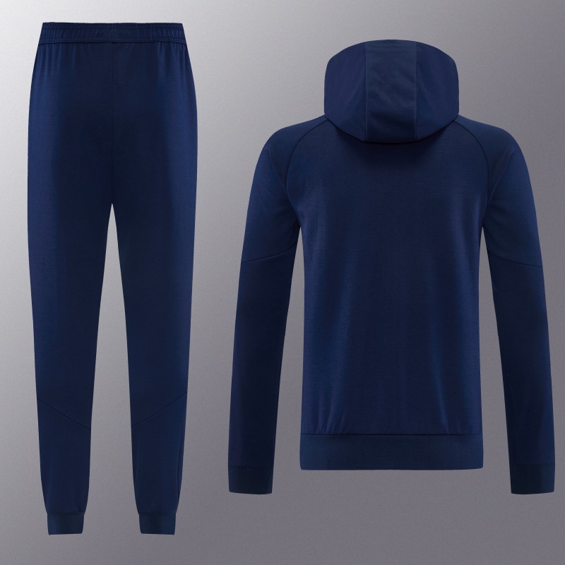 26/27 Adidas M06  Navy Blue Full Zipper Hooded Jacket Tracksuit + Long Pants