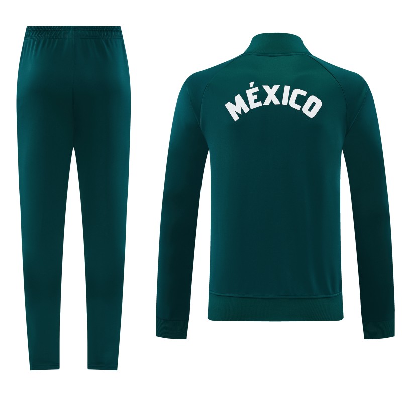 26/27 Mexico  Dark Green Full Zipper Jacket + Long Pants