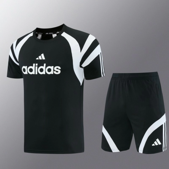 26/27 Adidas 17 Black Short Sleeve+Soccer Shorts