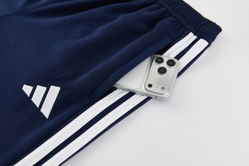 26/27 Adidas M06  Navy Blue Full Zipper Hooded Jacket Tracksuit + Long Pants