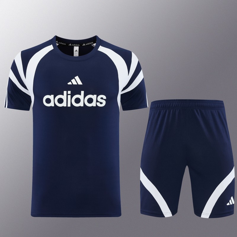 26/27 Adidas 17  Navy Blue Short Sleeve+Soccer Shorts