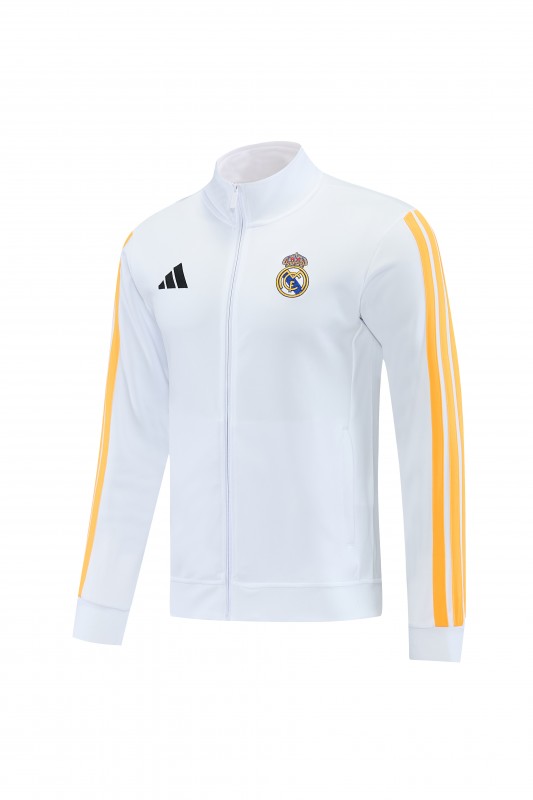 26/27 Real Madrid  White Full Zipper  Jacket Tracksuit + Long Pants