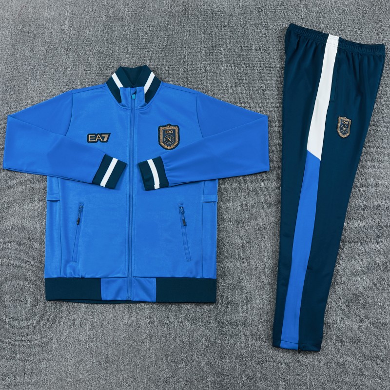 26/27 SSC Napoli Blue Full Zipper Jacket Tracksuit + Long Pants