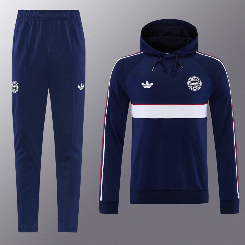 26/27 Bayern München Royal Blue Hoodie Full Zipper Jacket + Long Pants