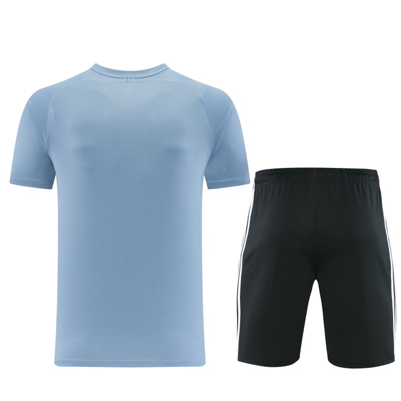 26/27 Adidas 16 Blue Grey Short Sleeve+Soccer Shorts