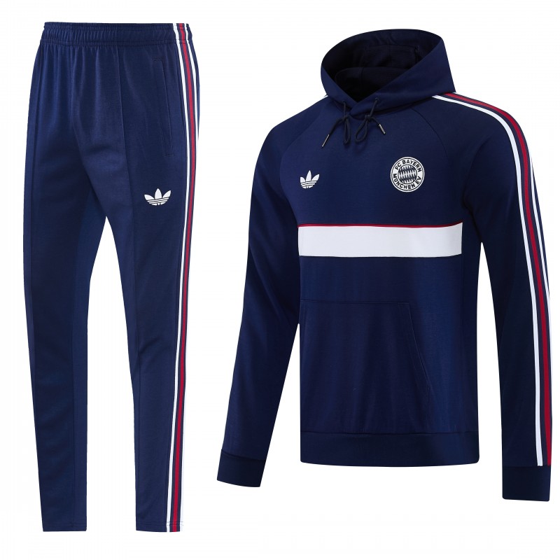 26/27 Bayern München Royal Blue Hoodie Full Zipper Jacket + Long Pants