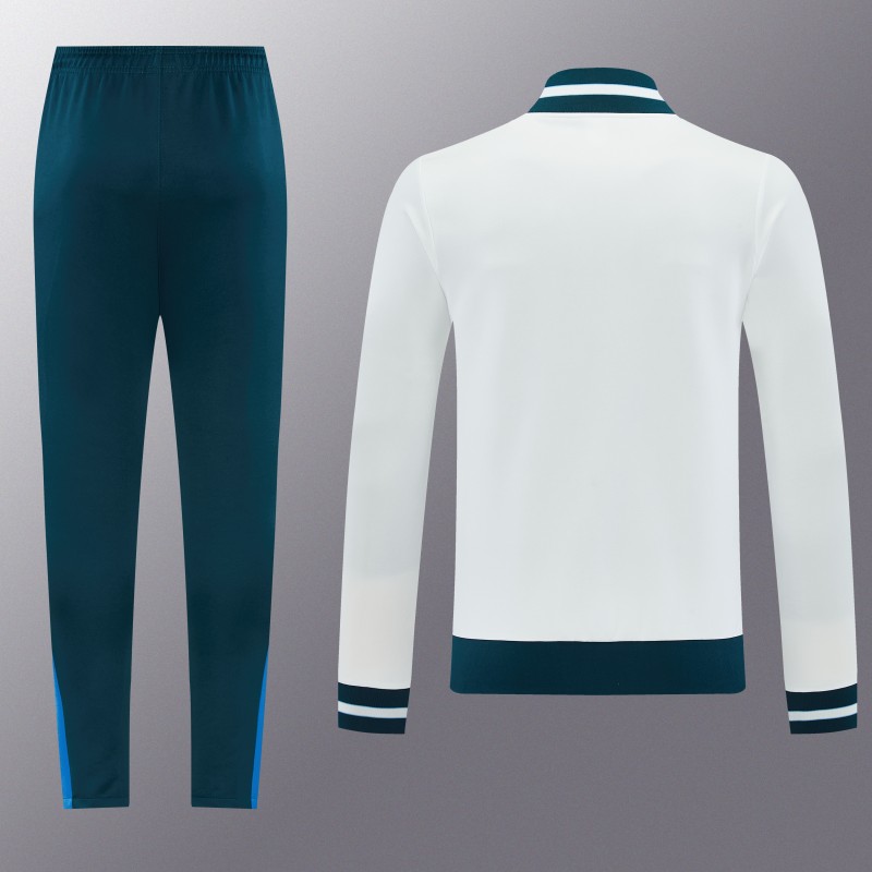 26/27 SSC Napoli  White Full Zipper Jacket Tracksuit + Long Pants