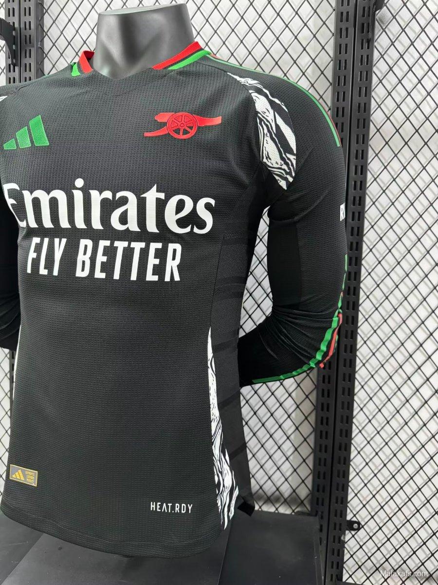 Player Version 24/25 Arsenal Away Black Long Sleeve Jersey