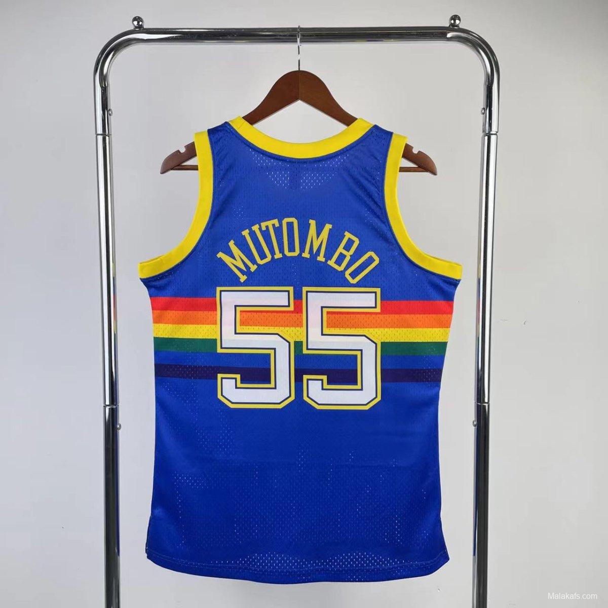 Denver Nuggets #55 Mutombo Mitchell & Ness 1991/92 Hardwood Classics Jersey