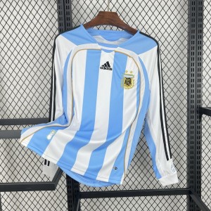 Retro 2006 Argentina Home Long SLeeve Jersey