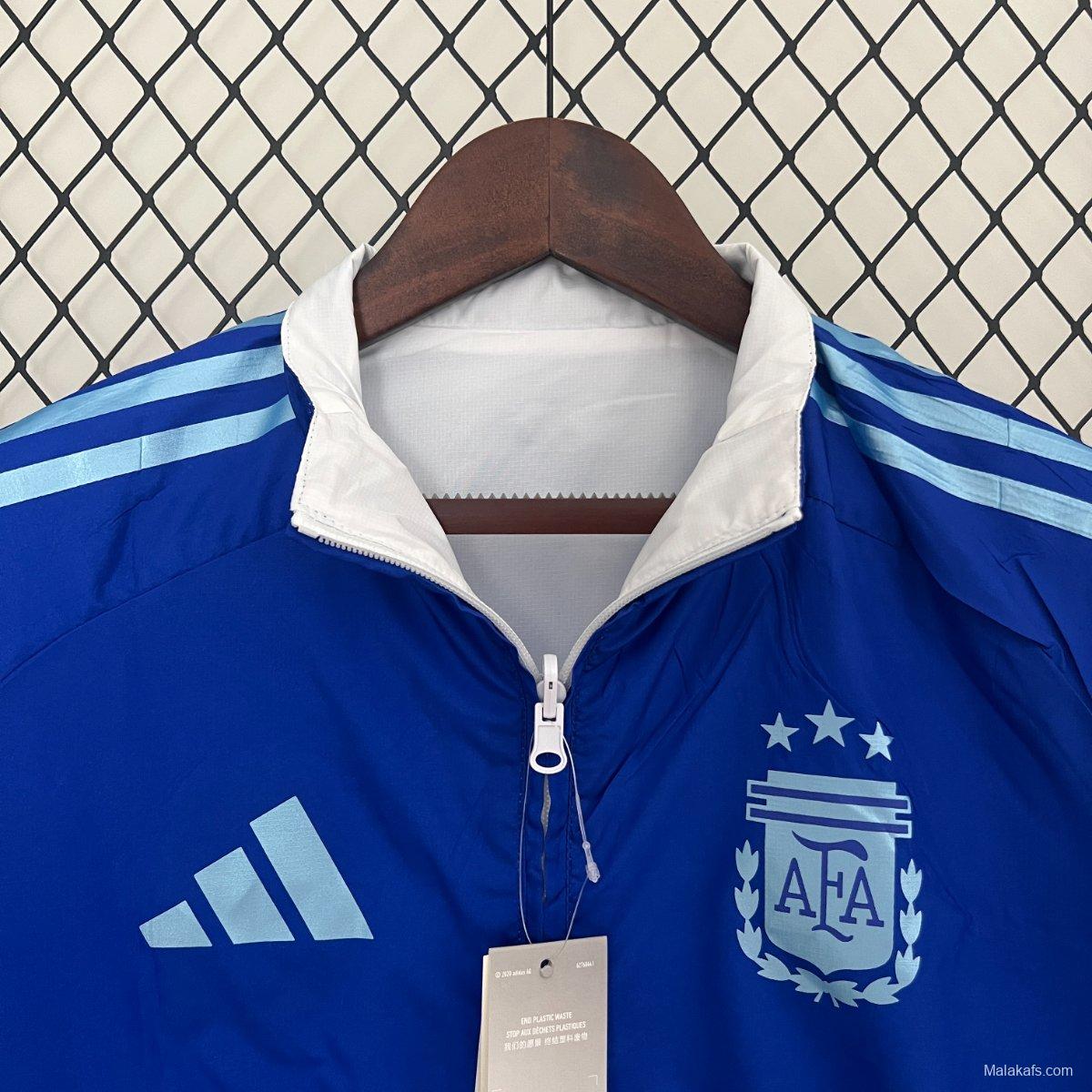 2024 Argentina White/Blue Reversible Windbreaker