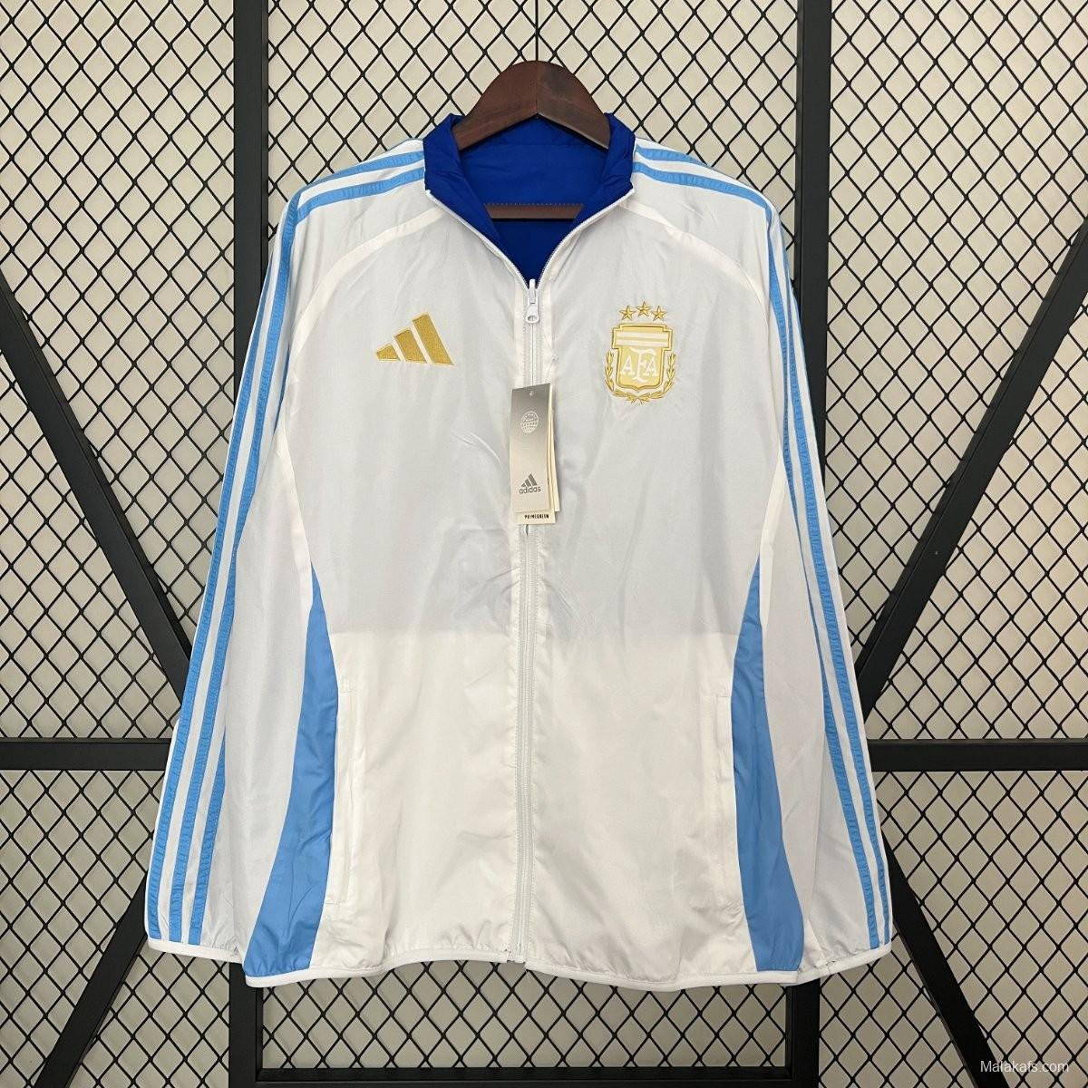 2024 Argentina White/Blue Reversible Windbreaker