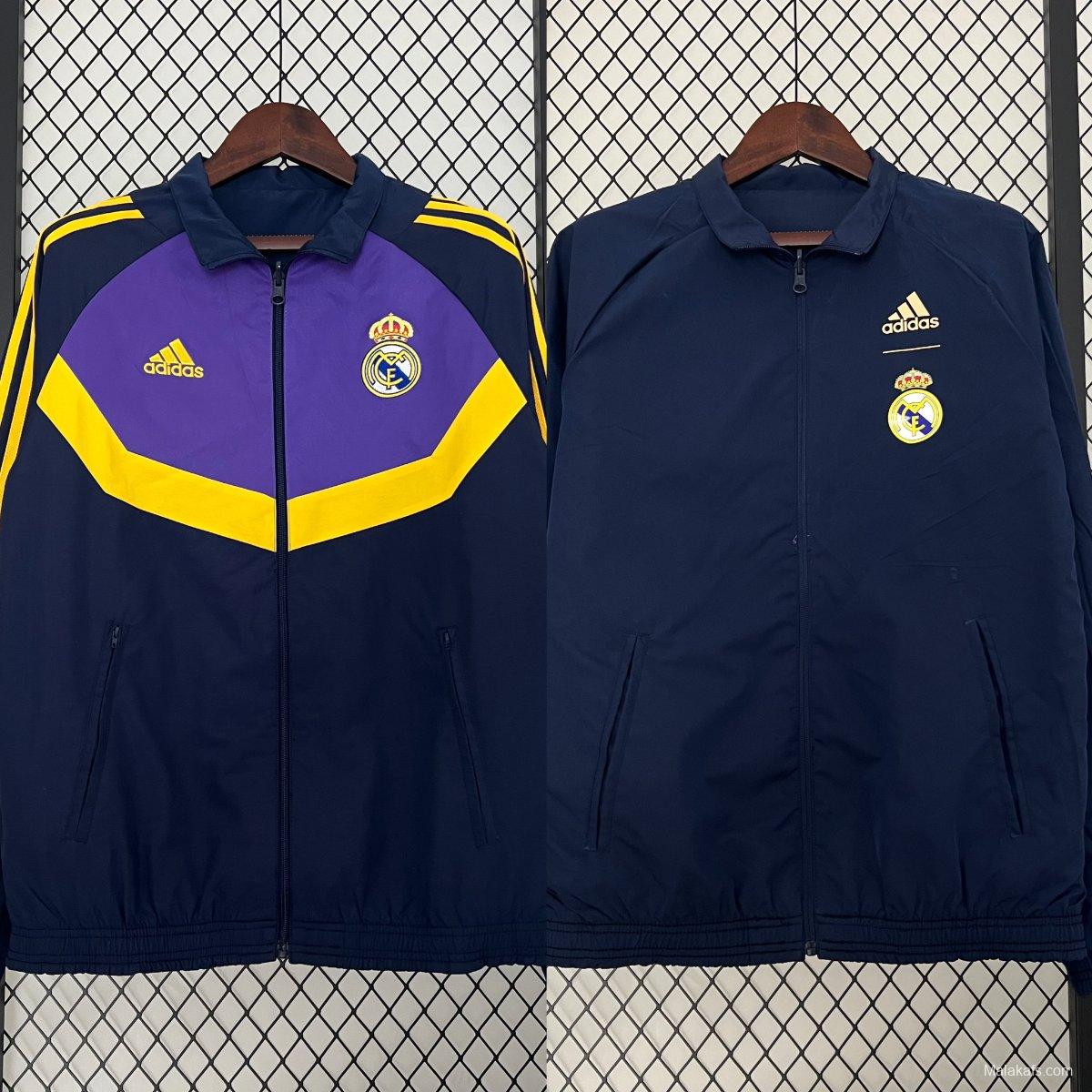 24/25 Real Madrid Purple Blue Reversible Windbreaker