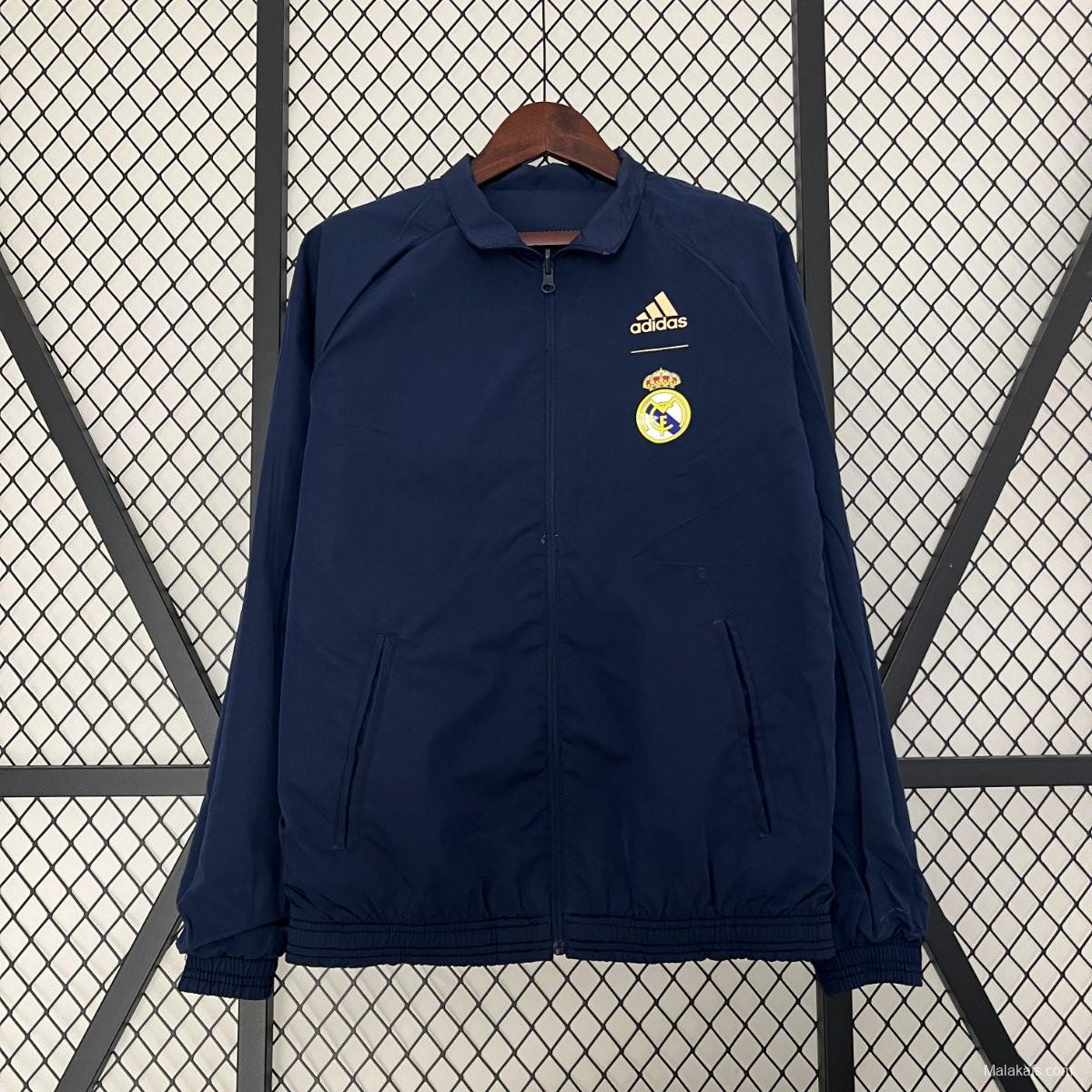 24/25 Real Madrid Purple Blue Reversible Windbreaker